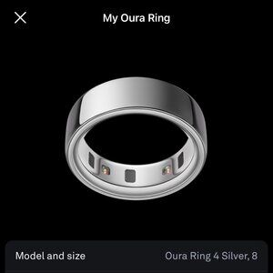 Oura Ring Gen 4 - Size 8, Silver